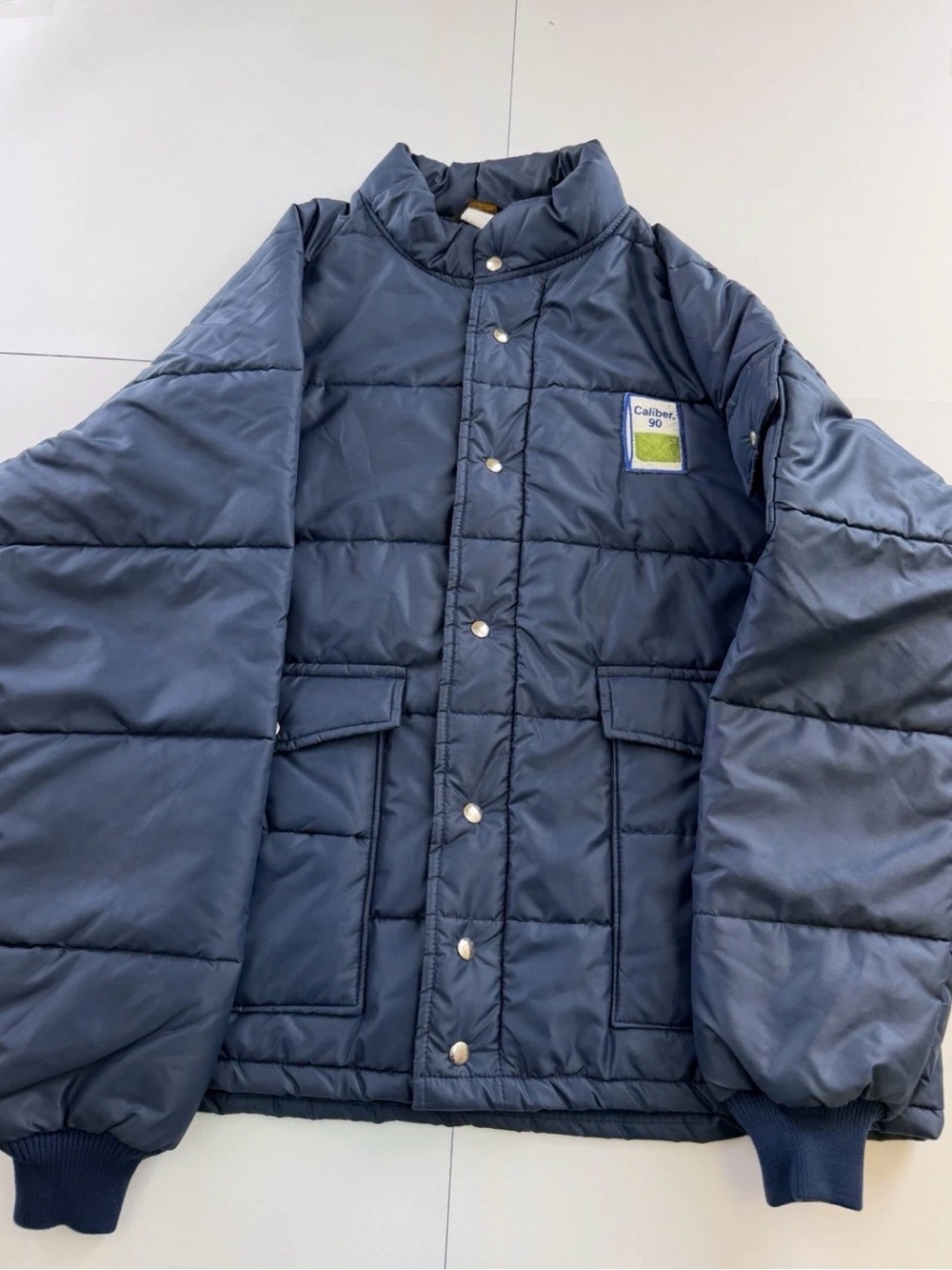 Navy Quilted Bomber Jacket - Men's